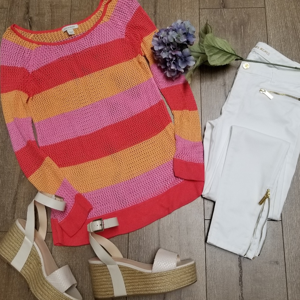 Boston Proper Mesh Knit Summer Top M
